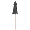 Garden Parasol with Wooden Pole - Anthracite 196x231 cm