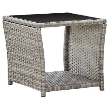 Stylish Grey Poly Rattan Coffee Table 45x45 cm | HipoMarket