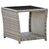 Coffee Table Grey 45x45x40 cm Poly Rattan and Glass Colour grey Quantity in Package 1 Material glass 