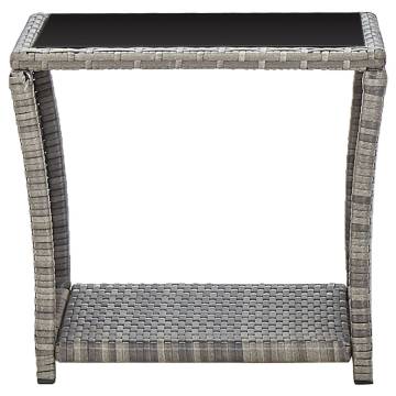 Stylish Grey Poly Rattan Coffee Table 45x45 cm | HipoMarket