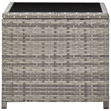 Stylish Grey Poly Rattan Coffee Table 45x45 cm | HipoMarket