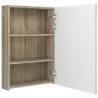 LED Bathroom Mirror Cabinet - White & Oak 50x13x70 cm