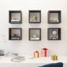 Wall Cube Shelves Set - 6 pcs High Gloss Grey | HipoMarket UK