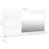 High Gloss White Bathroom Mirror - Stylish & Functional