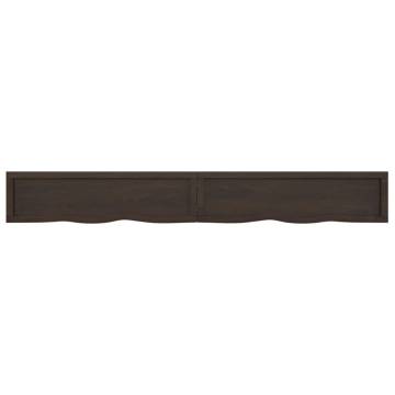 Dark Brown Solid Wood Bathroom Countertop | 220x30 cm