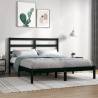 Bed Frame Black Solid Wood 150x200 cm King Size Colour black Size 150 x 200 cm 