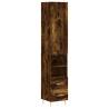 Elegant Smoked Oak Highboard - 34.5x34x180 cm | Hipomarket