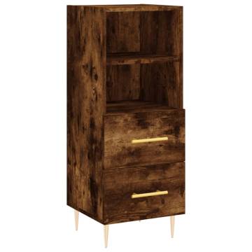 Elegant Smoked Oak Highboard - 34.5x34x180 cm | Hipomarket