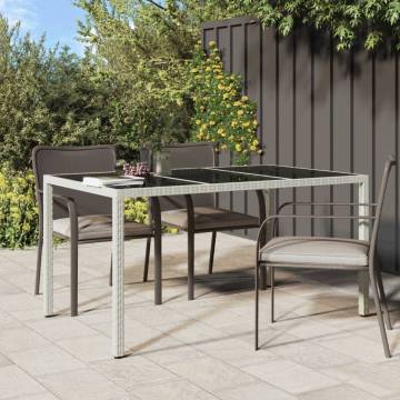 Stylish Garden Table | Tempered Glass & Poly Rattan White