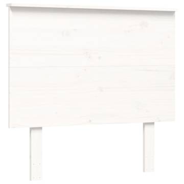 White Single Bed Frame with Headboard - Solid Wood | Hipo Market