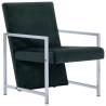 Dark Green Velvet Armchair with Chrome Feet | Hipomarket