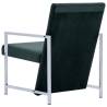 Dark Green Velvet Armchair with Chrome Feet | Hipomarket