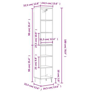 Stylish Highboard Grey Sonoma - Elegant Storage Solution