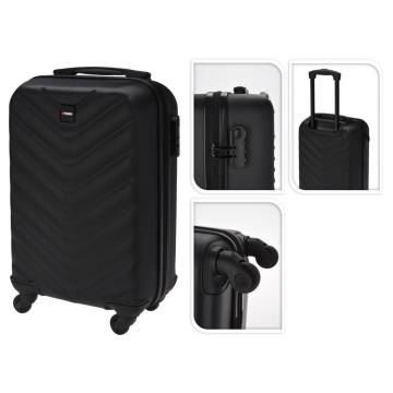 ProWorld 28L Black Suitcase - Diamond Design Travel Roller