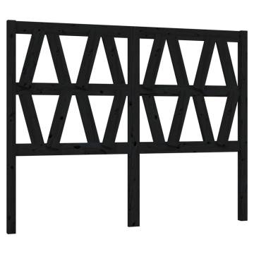 Stylish Black Bed Headboard | Solid Pine Wood 146x4x100 cm