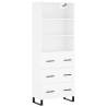 Stylish Highboard White 69.5x34x180 cm | Durable Storage Solution