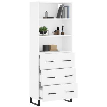 Stylish Highboard White 69.5x34x180 cm | Durable Storage Solution