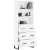 Stylish Highboard White 69.5x34x180 cm | Durable Storage Solution