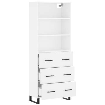 Stylish Highboard White 69.5x34x180 cm | Durable Storage Solution