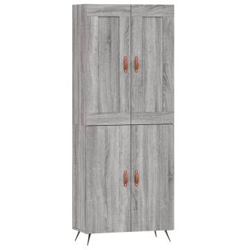 Stylish Highboard Grey Sonoma | Engineered Wood Storage Solution