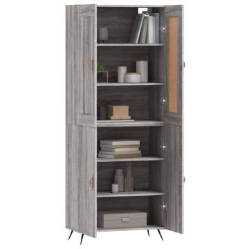 Stylish Highboard Grey Sonoma | Engineered Wood Storage Solution