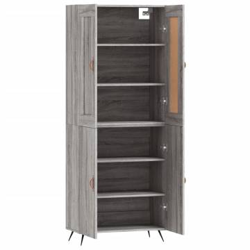 Stylish Highboard Grey Sonoma | Engineered Wood Storage Solution