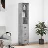 Highboard Concrete Grey 34.5x34x180 cm Engineered Wood Colour concrete grey Quantity in Package 1 Model 3 drawers 