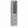 Stylish Concrete Grey Highboard - 34.5x34x180 cm