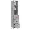 Stylish Concrete Grey Highboard - 34.5x34x180 cm