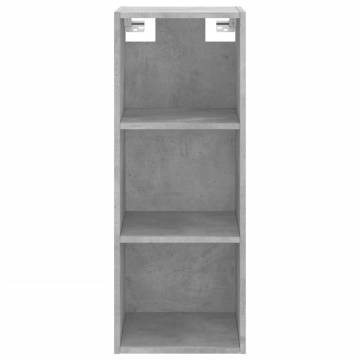 Stylish Concrete Grey Highboard - 34.5x34x180 cm