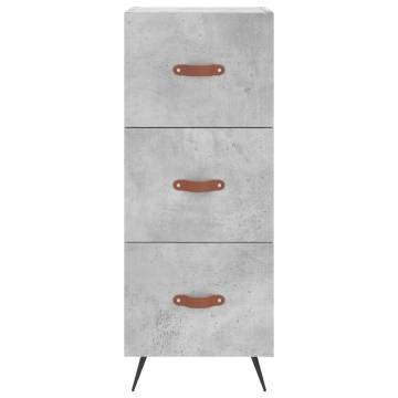 Stylish Concrete Grey Highboard - 34.5x34x180 cm