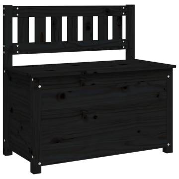 Stylish Black Solid Pine Bench - 80x41x77 cm