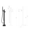 Freestanding Bathtub Faucet - Black Stainless Steel 90 cm