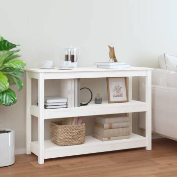 Classic White Console Table - Solid Pine Wood 110x40x74 cm