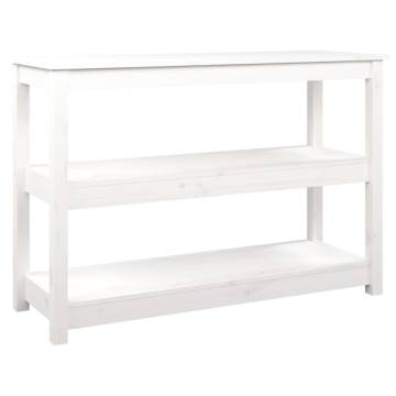 Classic White Console Table - Solid Pine Wood 110x40x74 cm