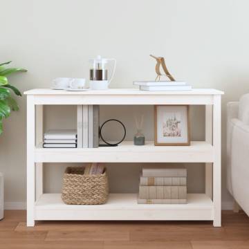 Classic White Console Table - Solid Pine Wood 110x40x74 cm