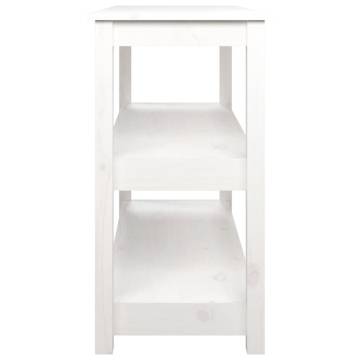 Classic White Console Table - Solid Pine Wood 110x40x74 cm