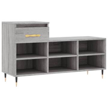 Elegant Shoe Cabinet in Grey Sonoma - Ample Storage & Style