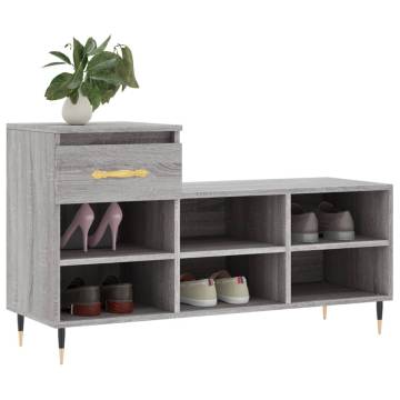 Elegant Shoe Cabinet in Grey Sonoma - Ample Storage & Style