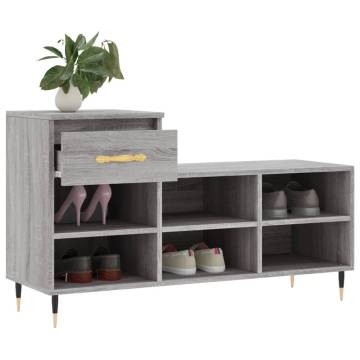 Elegant Shoe Cabinet in Grey Sonoma - Ample Storage & Style