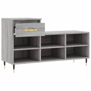 Elegant Shoe Cabinet in Grey Sonoma - Ample Storage & Style