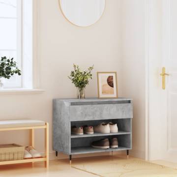 Concrete Grey Shoe Cabinet - Stylish & Practical Storage