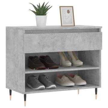 Concrete Grey Shoe Cabinet - Stylish & Practical Storage