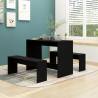 3 Piece Dining Set Black Engineered Wood Colour black Number of 1 