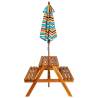 Kids Picnic Table with Parasol - Solid Acacia Wood Set