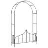 Elegant Black Garden Arch with Gate | 138x40x238 cm Iron