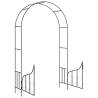 Elegant Black Garden Arch with Gate | 138x40x238 cm Iron