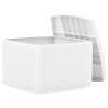 Stylish White Plastic Side Table - 54x54 cm for Gardens