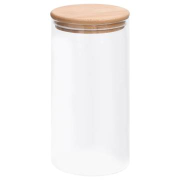 Storage Glass Jars with Bamboo Lid - 4 pcs 1200 ml | HipoMarket