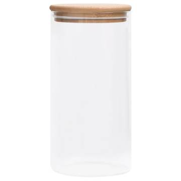 Storage Glass Jars with Bamboo Lid - 4 pcs 1200 ml | HipoMarket